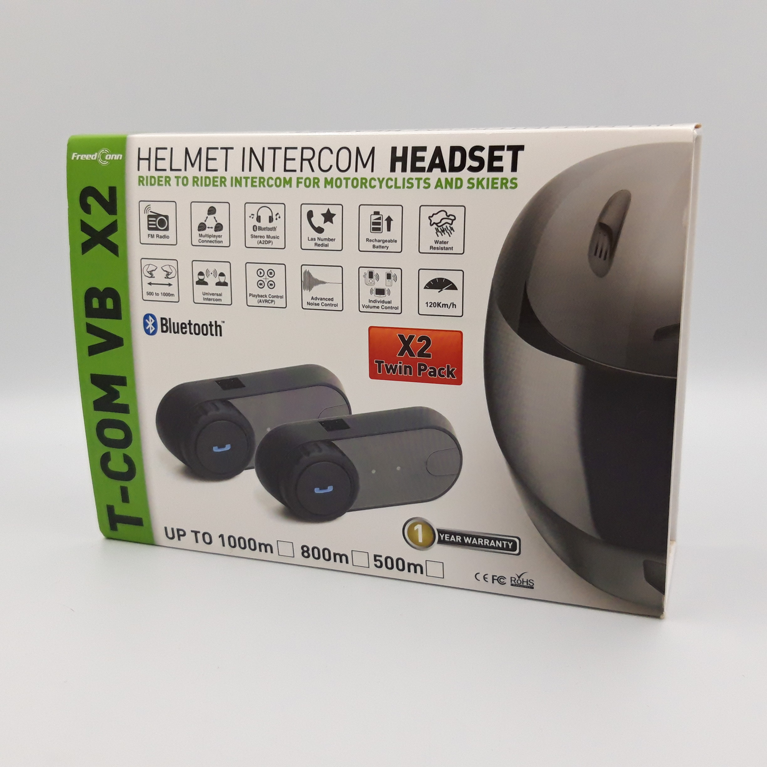 Kit pour casque Moto avec Bluetooth, HELMET Intercom Headset T-Com VB x2, Complet. - Très bon état - Photo 4